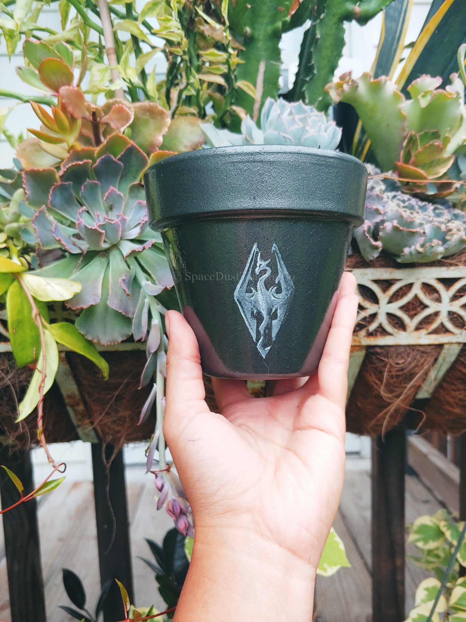 Skyrim Dragon 4in Terra Cotta Planter