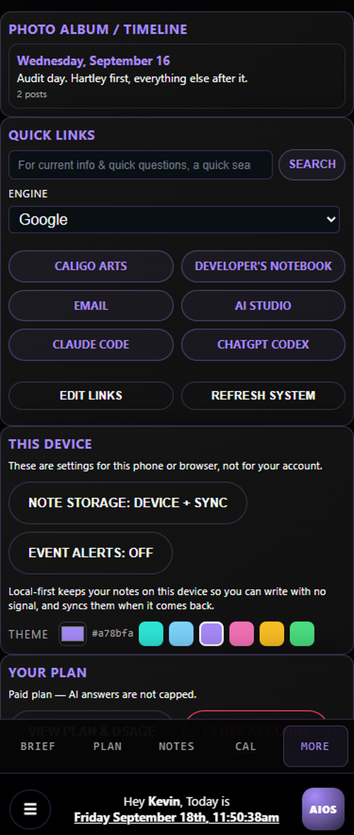 Settings and color