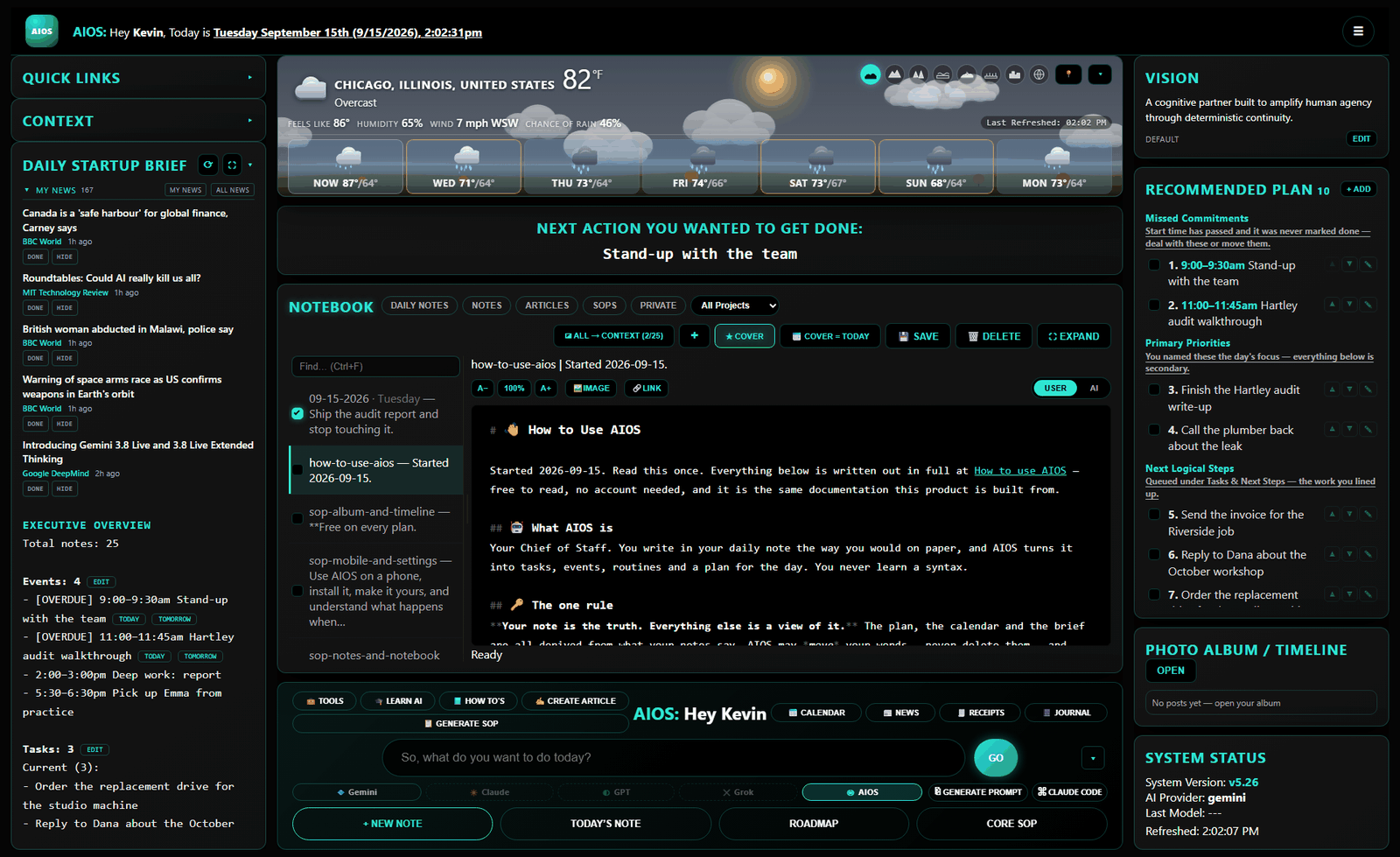 The prompt box desktop